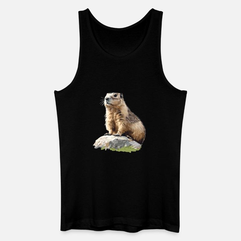 Murmeltiere Murmeltier - Männer Bio Tank Top - Schwarz