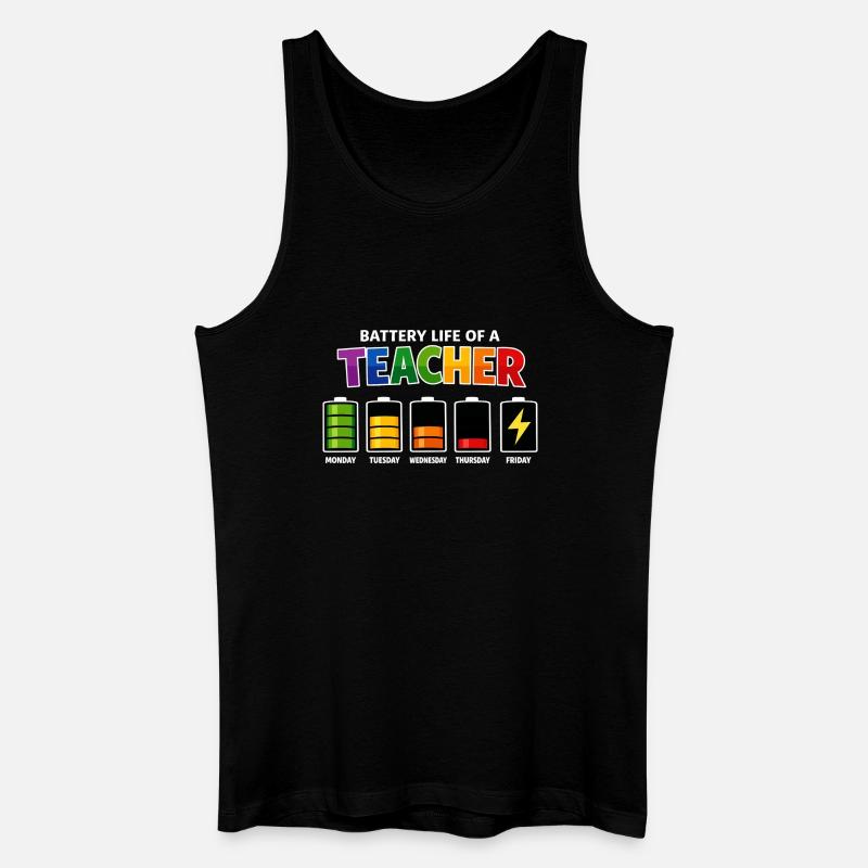 Akkulaufzeit eines Lehrers - Männer Bio Tank Top - Schwarz