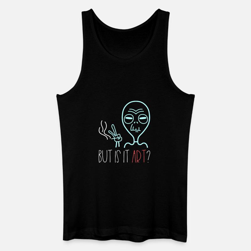 Alien But Is It Art Kunst Spruch Retro - Männer Bio Tank Top - Schwarz