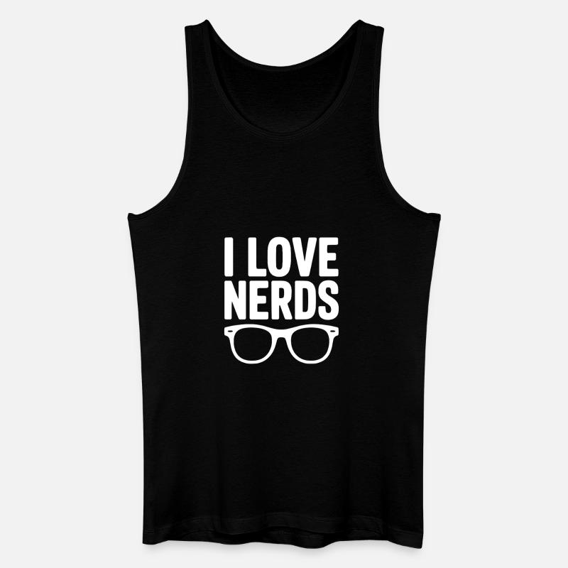 Ich liebe Nerds - Männer Bio Tank Top - Schwarz