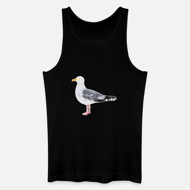 Mouette argentée.1 - Débardeur bio Homme - noir