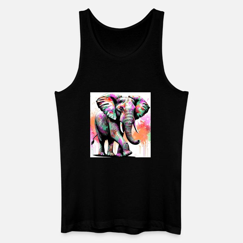 Elefant - Männer Bio Tank Top - Schwarz