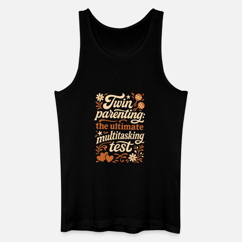 Zwillingseltern | Multitasking Test - Männer Bio Tank Top - Schwarz