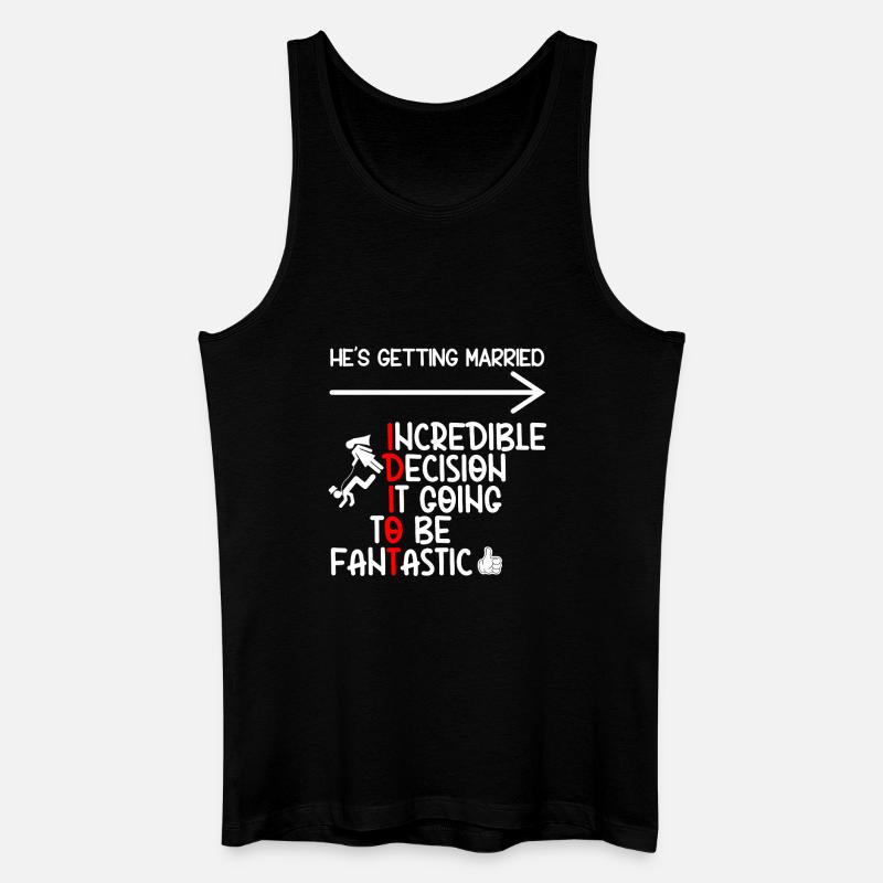 Witziger Bachelor-IDIOT - Männer Bio Tank Top - Schwarz