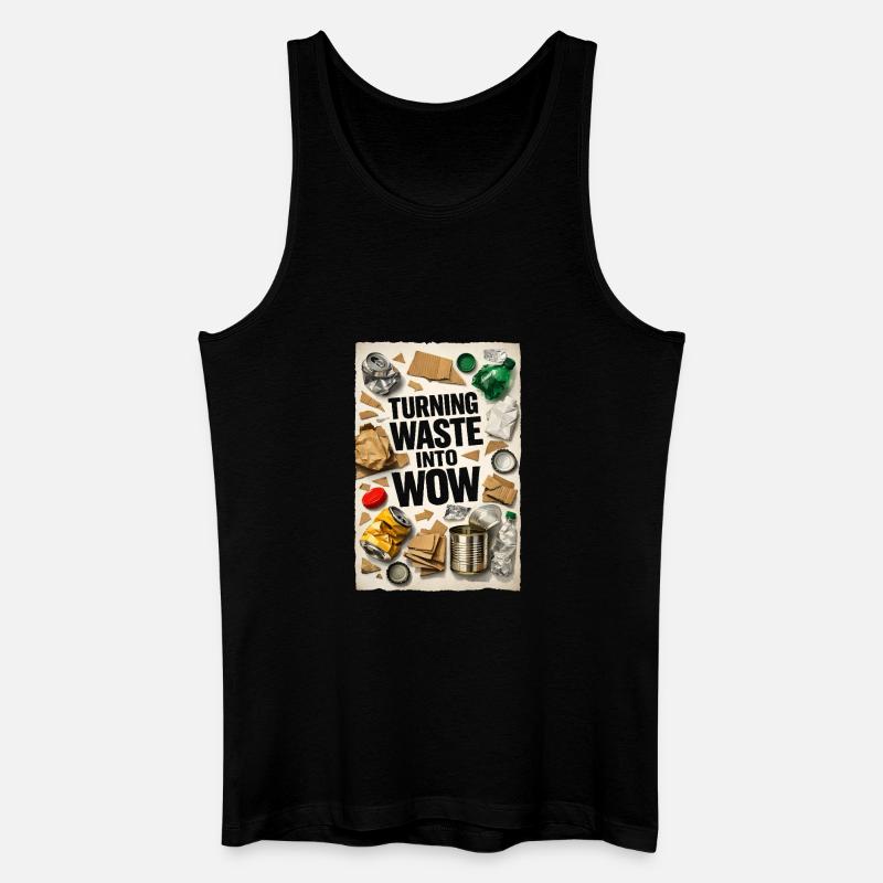 Abfall wird Wow | Upcycling Recycling - Männer Bio Tank Top - Schwarz