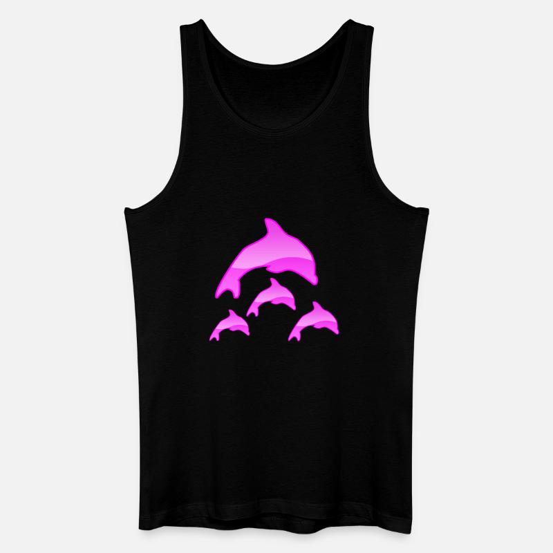 Delfine - Männer Bio Tank Top - Schwarz