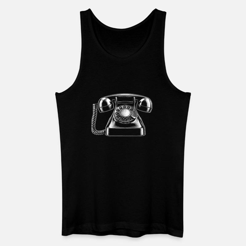 Telefon - Männer Bio Tank Top - Schwarz
