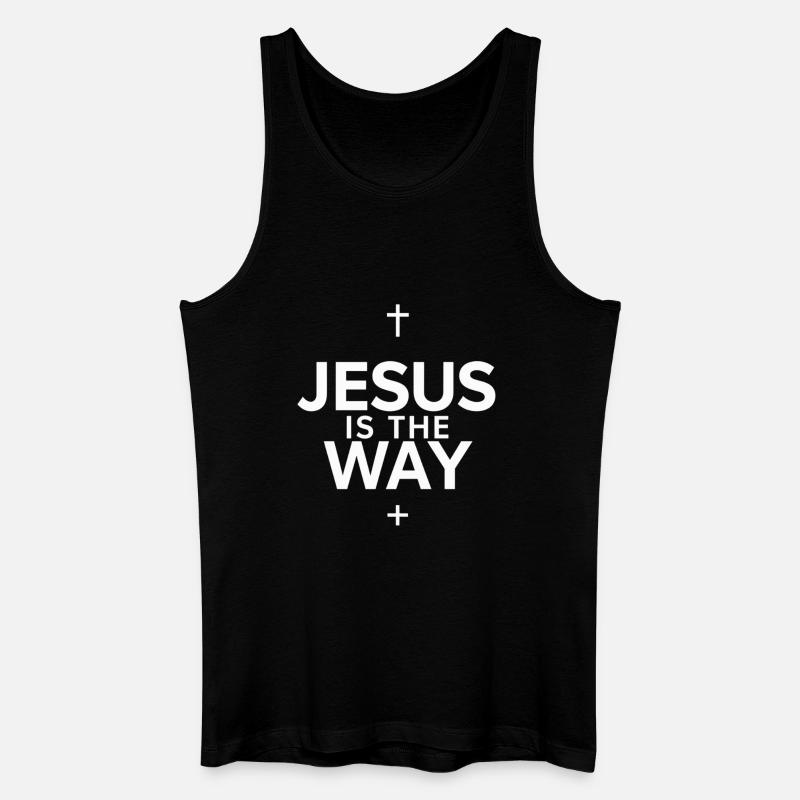 Jésus ist der Weg - Männer Bio Tank Top - Schwarz