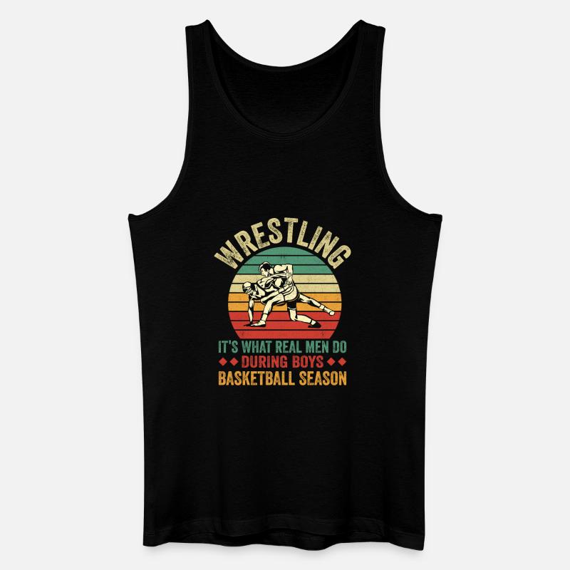 Ringen vs Basketball Retro-Design - Männer Bio Tank Top - Schwarz