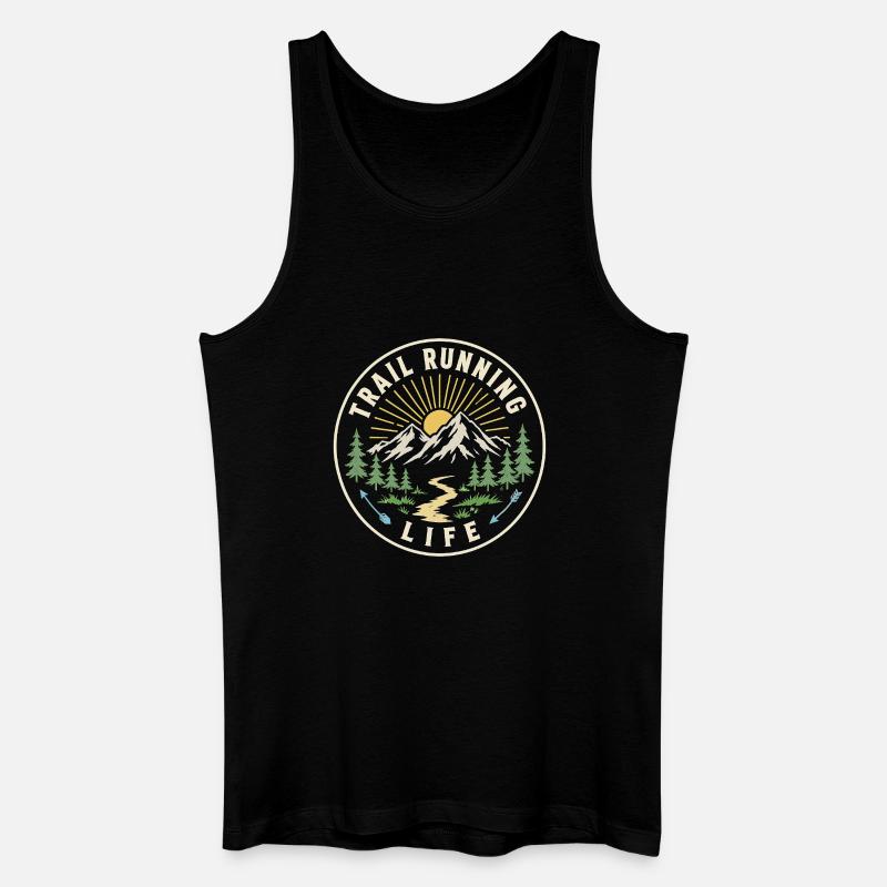 Trailrunning-Leben - Männer Bio Tank Top - Schwarz