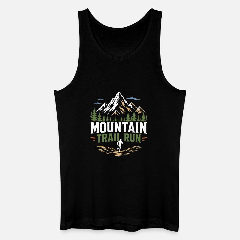 Mountain Trail Run - Männer Bio Tank Top - Schwarz