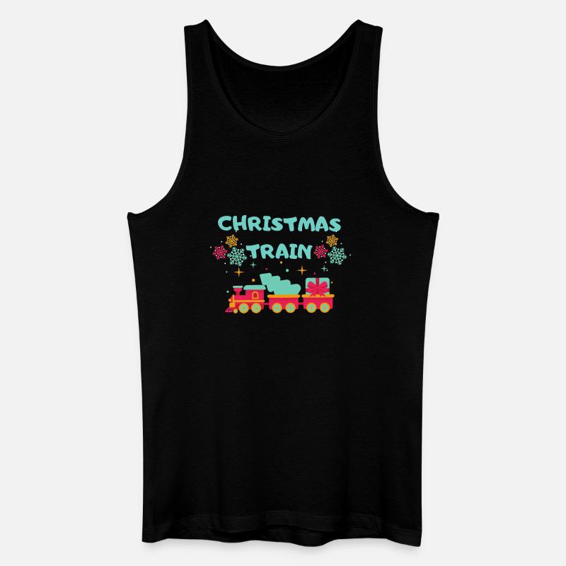 Christmas Train - Männer Bio Tank Top - Schwarz