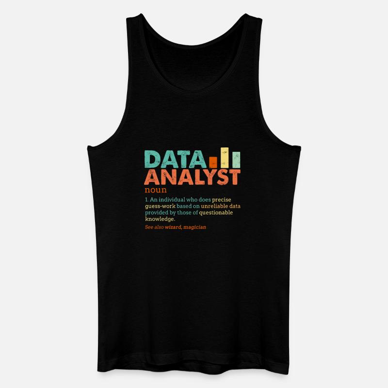 Data Analyst Retro Farbblöcke - Männer Bio Tank Top - Schwarz