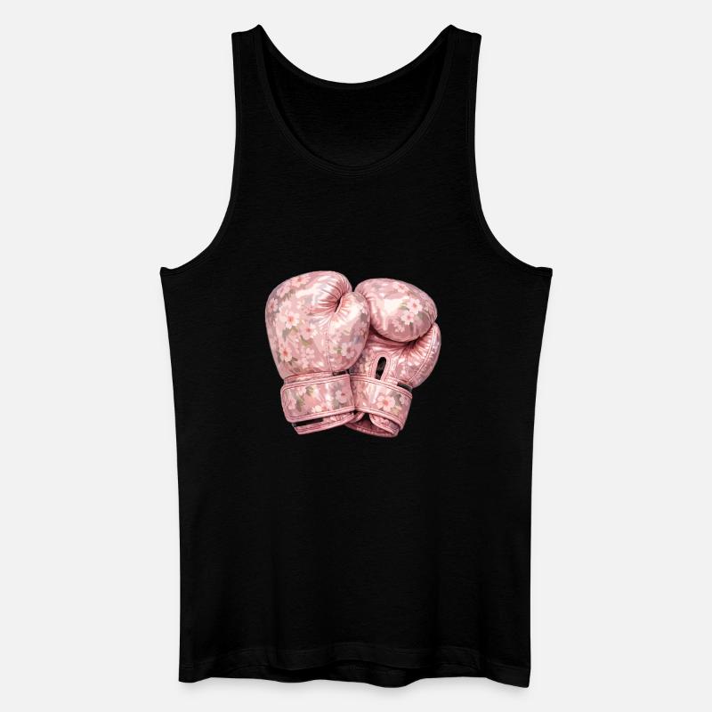 Blumen-Boxhandschuhe - Männer Bio Tank Top - Schwarz