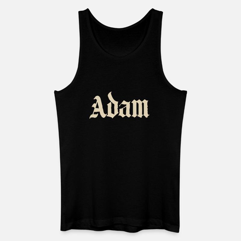 Adam Gothic Script Tee - Men’s Organic Tank Top - black