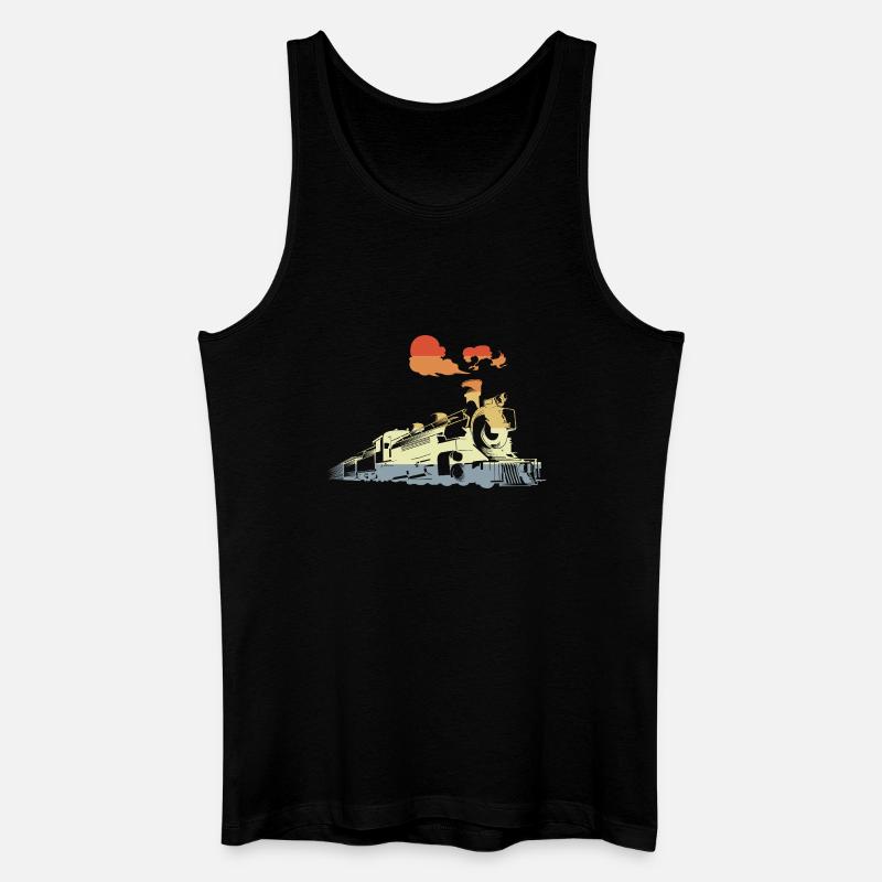 Oldtimer Dampfzug - Männer Bio Tank Top - Schwarz