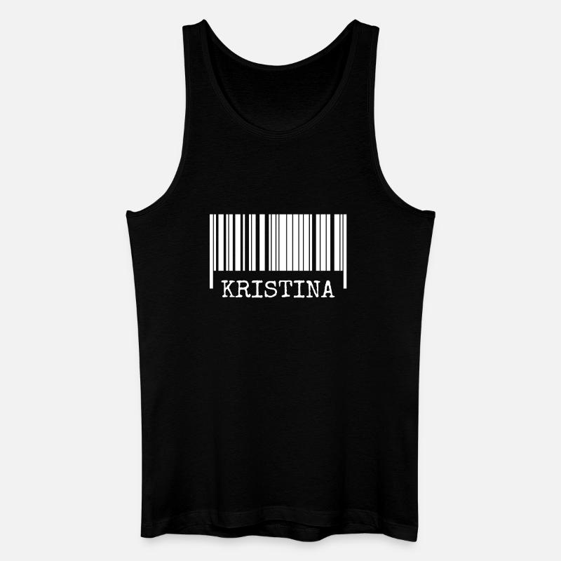 Strichcode Kristina - Männer Bio Tank Top - Schwarz