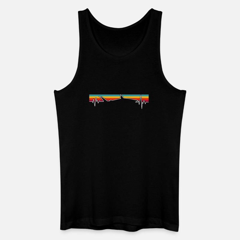 Retro Sunset Wolf Pulse - Men’s Organic Tank Top - black