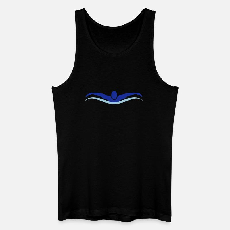 schwimmen - Männer Bio Tank Top - Schwarz