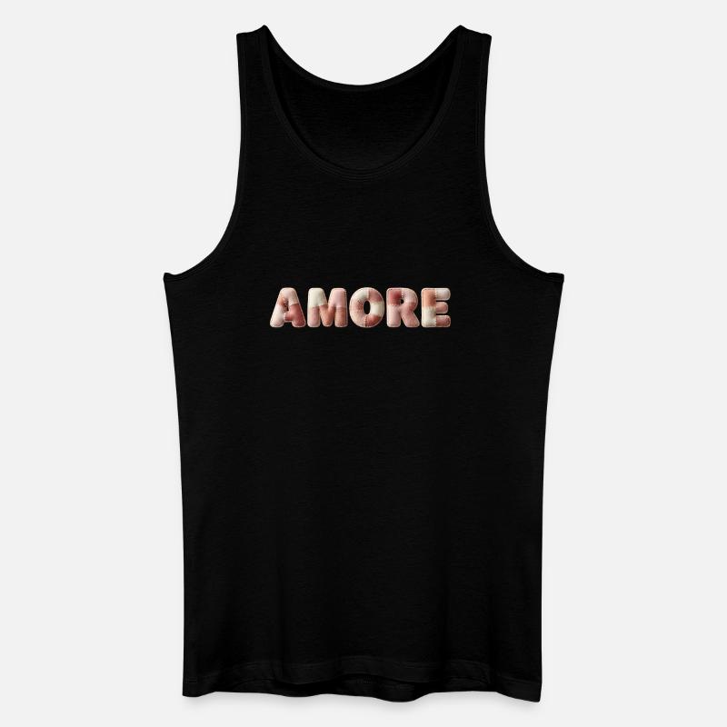 Amore Plüschstich Patchwork Geschenk - Männer Bio Tank Top - Schwarz