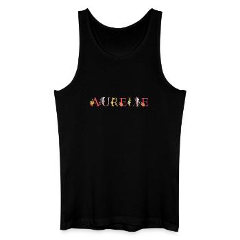 AURELIE name decorated with flowers - Men’s Organic Tank Top - black - Front
