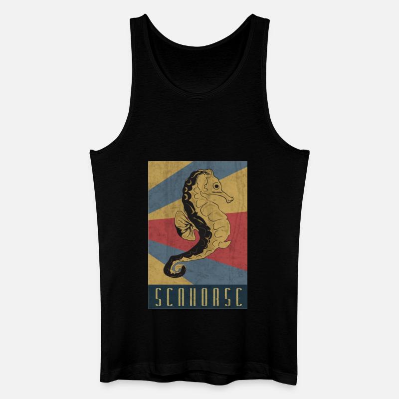 Seepferdchen Retro Seepferd Geschenk - Männer Bio Tank Top - Schwarz