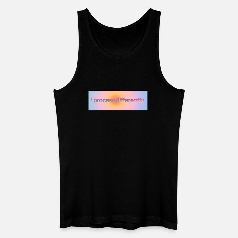 I process differently - Männer Bio Tank Top - Schwarz