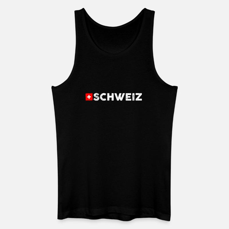 Flagge der Schweiz - Männer Bio Tank Top - Schwarz