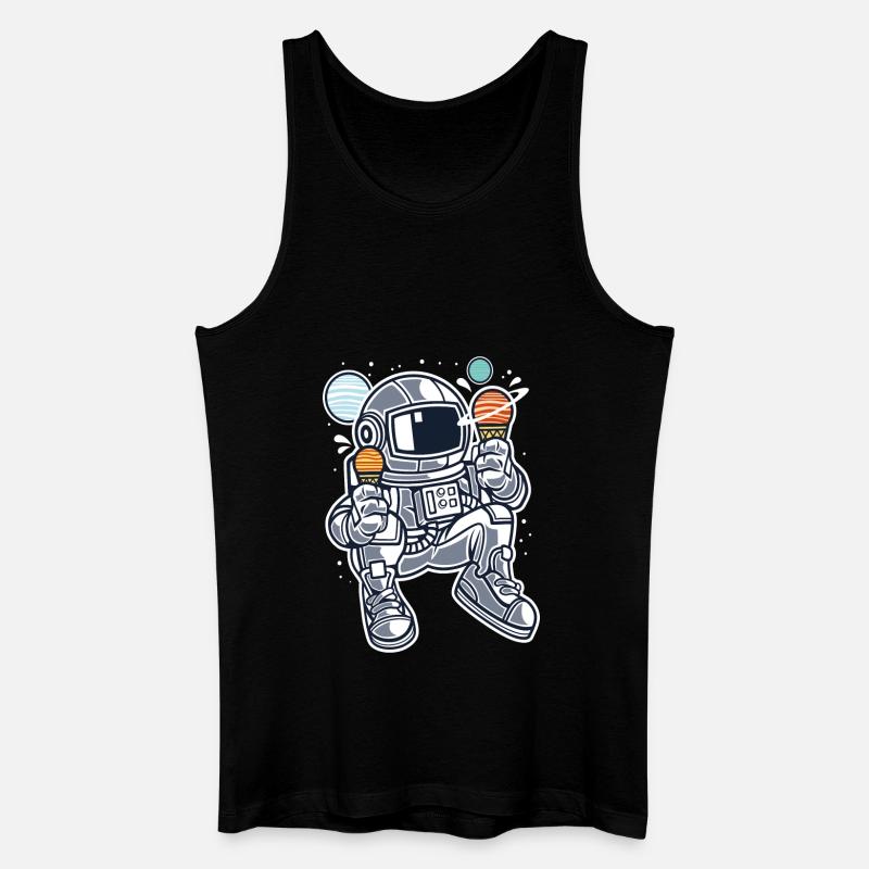 L'astronaute crème glacée - Débardeur bio Homme - noir