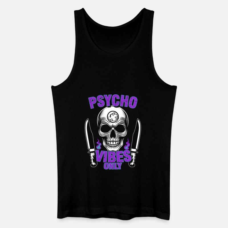 Psycho Vibes Schädel - Männer Bio Tank Top - Schwarz