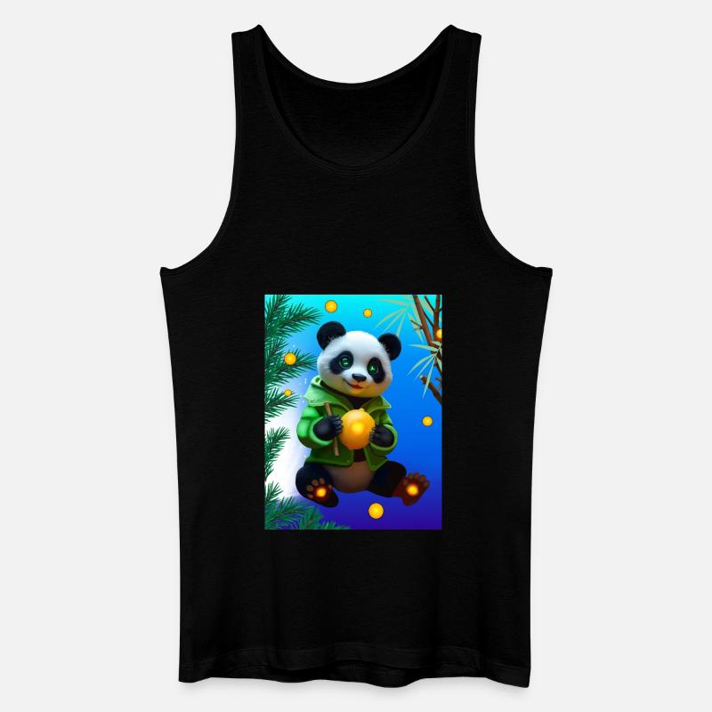 Cyber Zitrone Bambus Panda - Männer Bio Tank Top - Schwarz