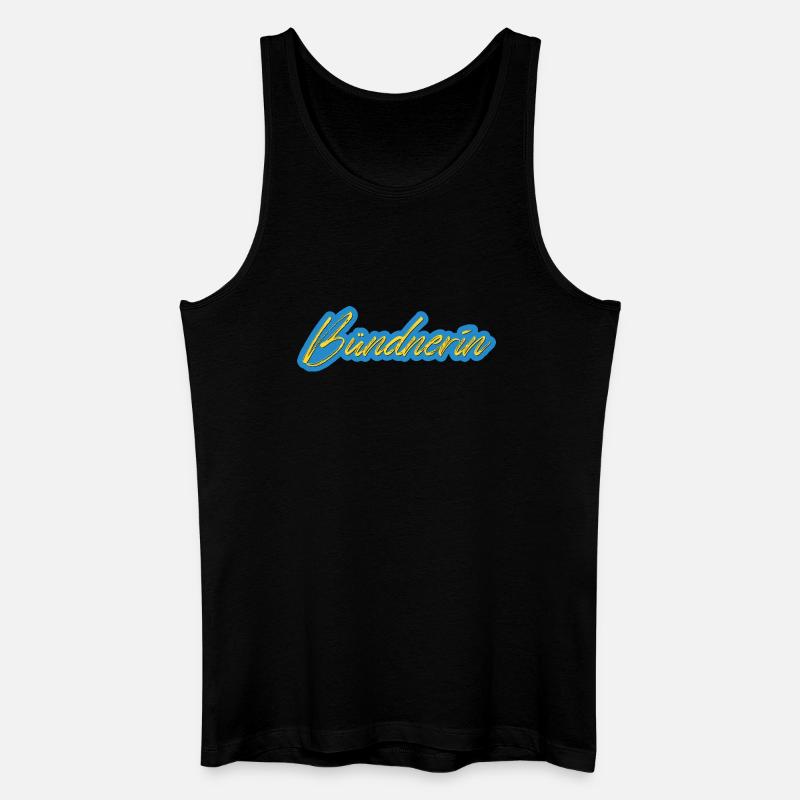 Bündnerin Neon Script - Männer Bio Tank Top - Schwarz