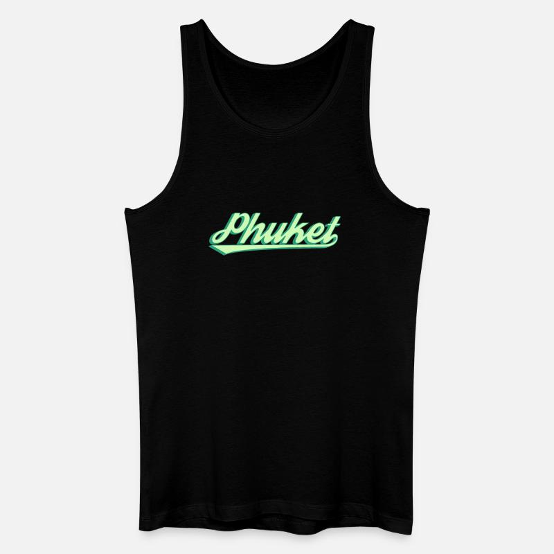 Phuket Retro Küstenscript - Männer Bio Tank Top - Schwarz