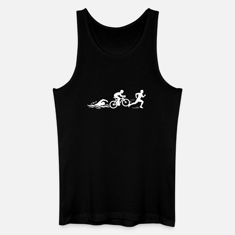 Triathlon Silhouette Sport - Männer Bio Tank Top - Schwarz