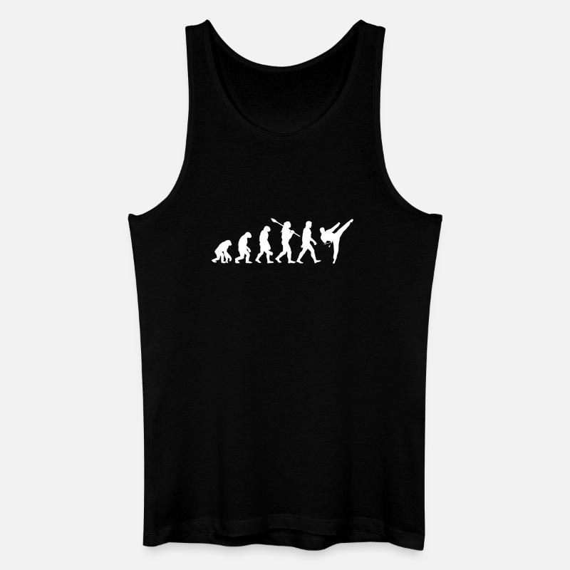 Évolution, Combat, Judo, Karate, MMA, Taekwondo - Débardeur bio Homme - noir