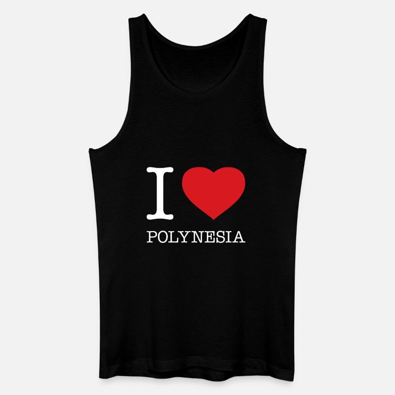 I LOVE POLYNESIA - Männer Bio Tank Top - Schwarz