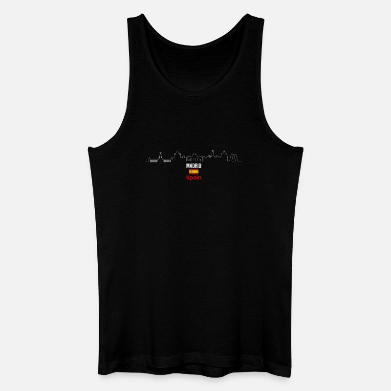 Skyline Madrid - Männer Bio Tank Top - Schwarz