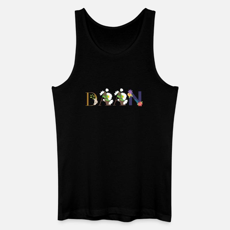 DAAN Name mit Blumen geschmückt - Männer Bio Tank Top - Schwarz