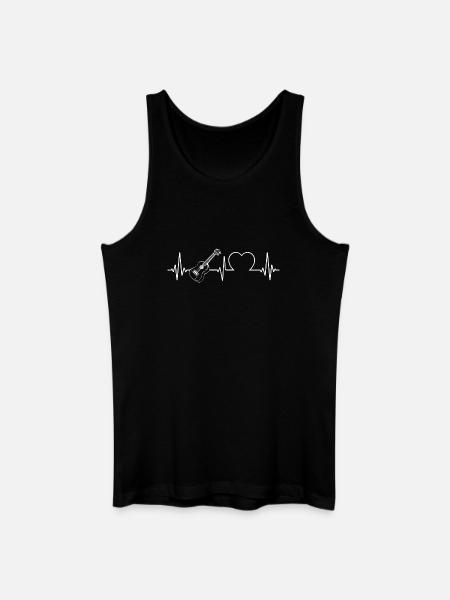 Hawaiian Ukulele Uke Heartbeat - Men’s Organic Tank Top - black