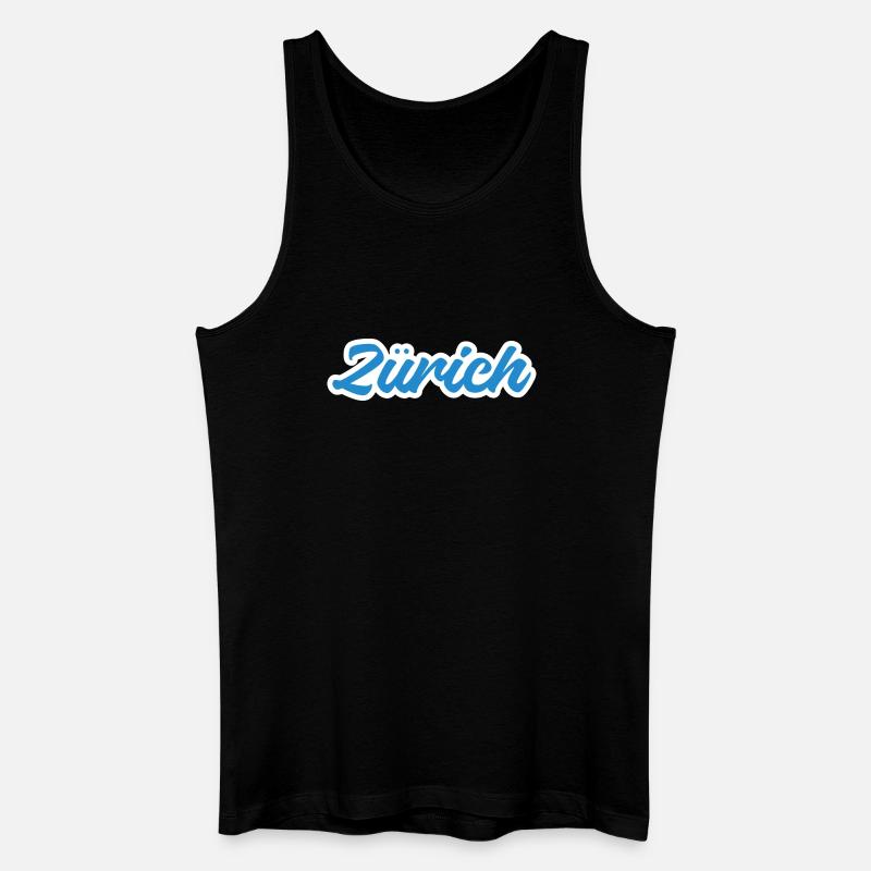 Zürich Script Blau Skyline - Männer Bio Tank Top - Schwarz
