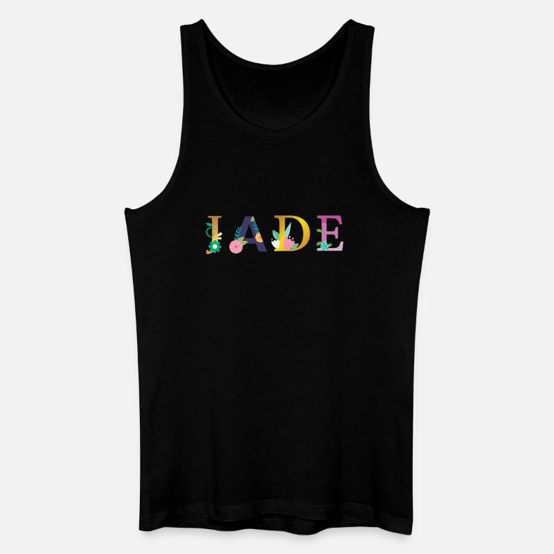 JADE Name mit Blumen geschmückt - Männer Bio Tank Top - Schwarz