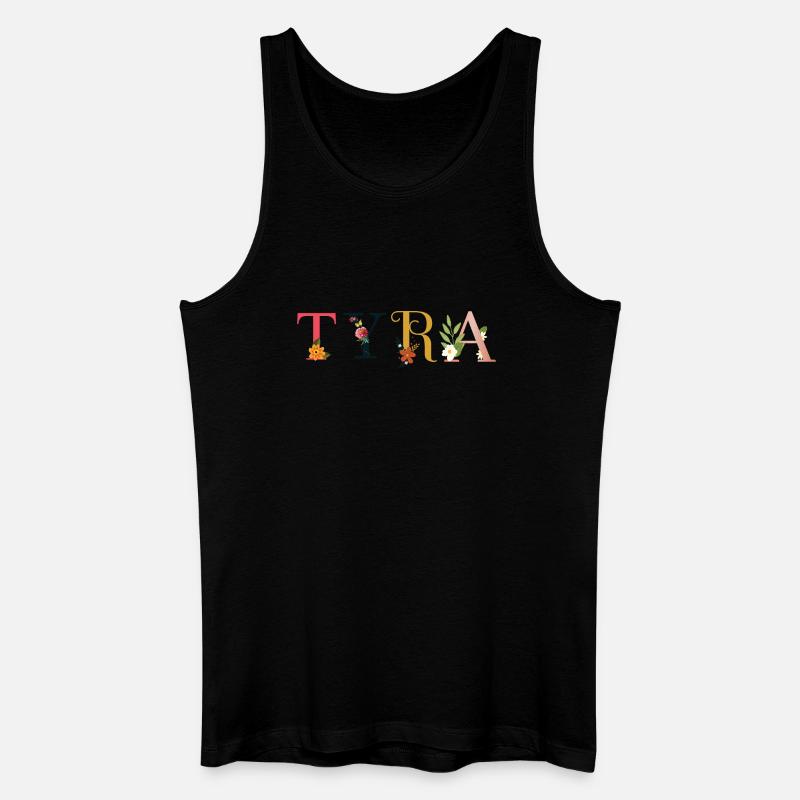 TYRA Name mit Blumen geschmückt - Männer Bio Tank Top - Schwarz