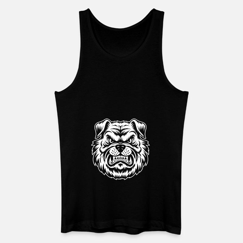 Zorniger wütender Hund - Männer Bio Tank Top - Schwarz