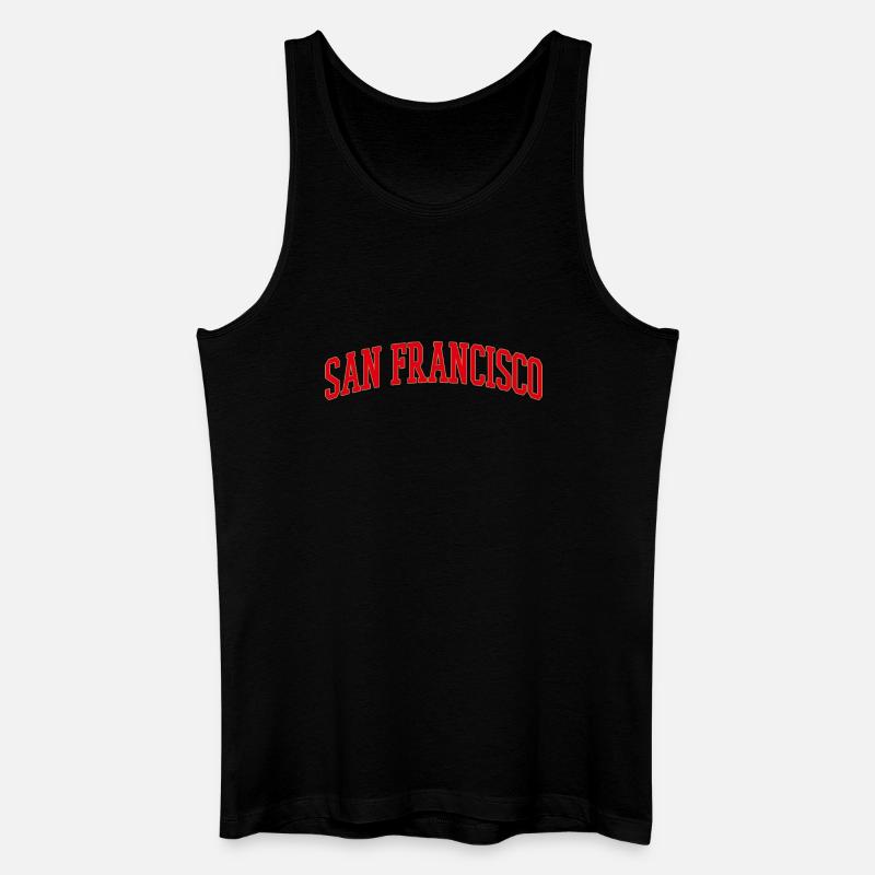 San Francisco Bogen Schriftzug - Männer Bio Tank Top - Schwarz