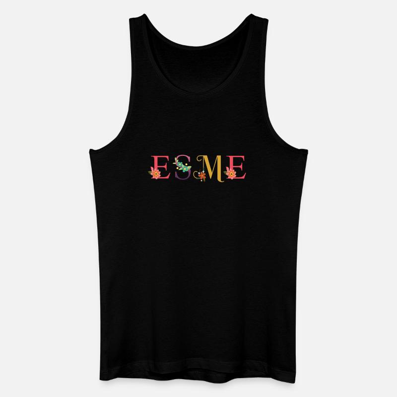 ESME Name mit Blumen geschmückt - Männer Bio Tank Top - Schwarz