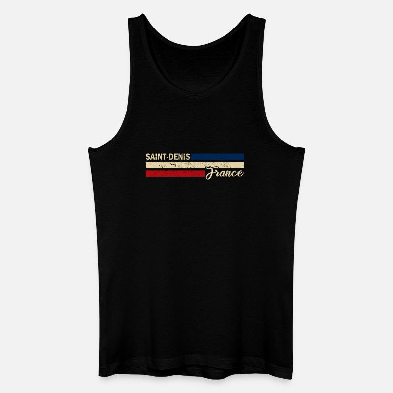 France - Saint-Denis - Frankreich - Flagge - Männer Bio Tank Top - Schwarz