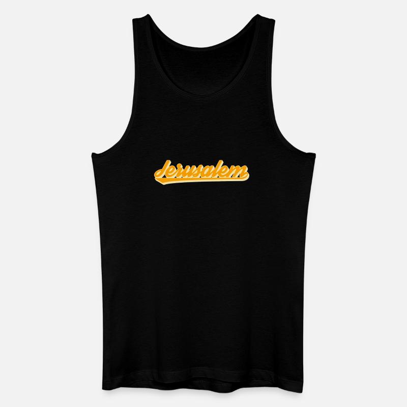 Jerusalem Retro Script - Men’s Organic Tank Top - black
