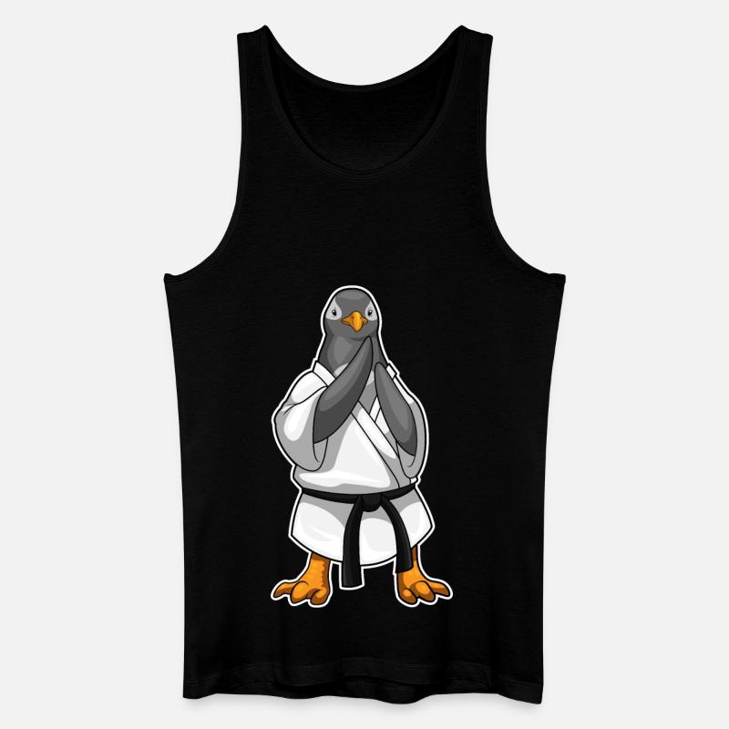 Pinguin Karate Kampfkunst - Männer Bio Tank Top - Schwarz