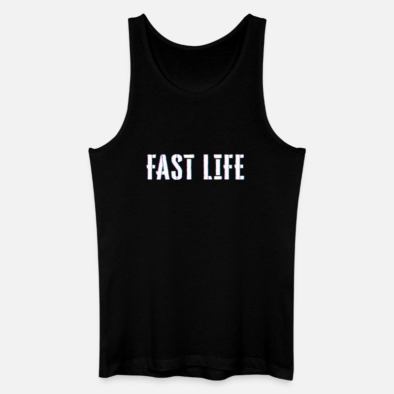 Fast Life - Männer Bio Tank Top - Schwarz