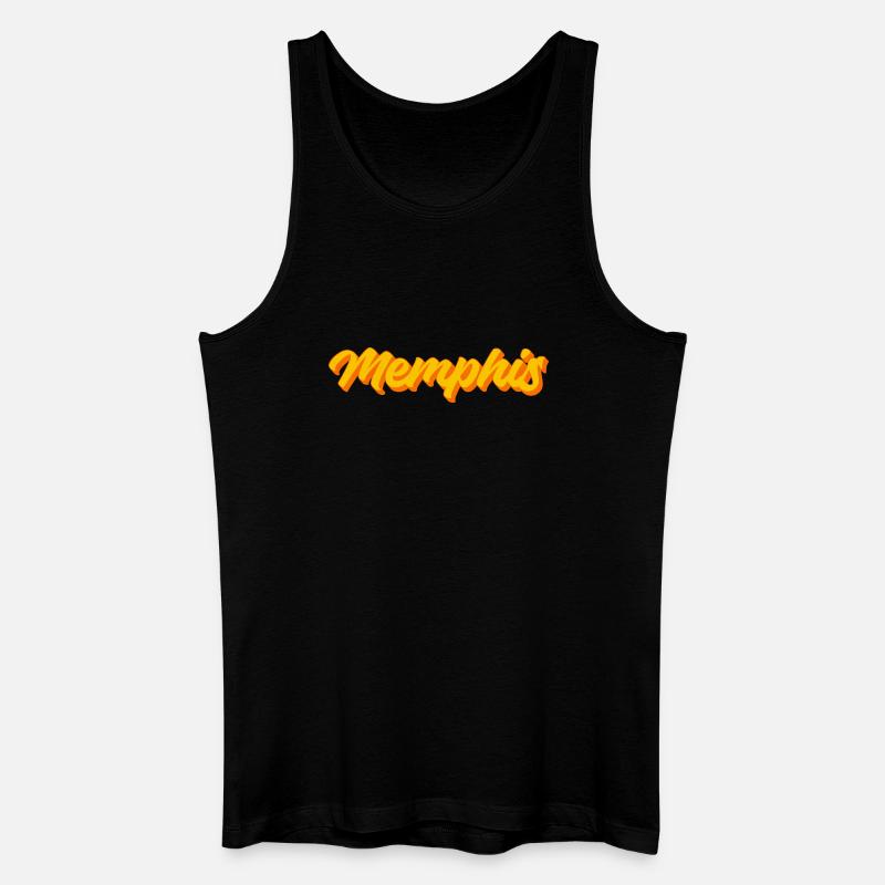 Memphis Retro Script Sunset - Männer Bio Tank Top - Schwarz